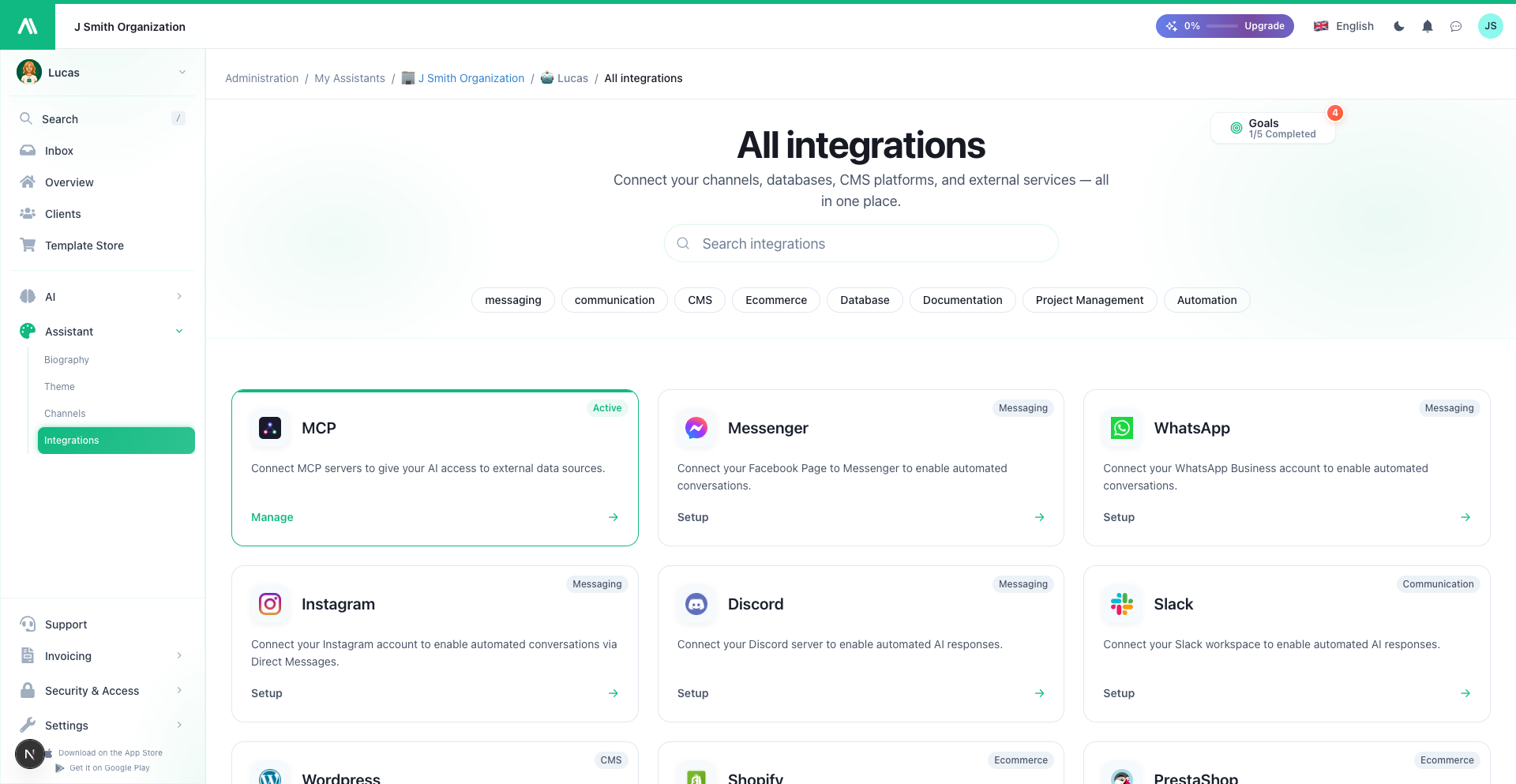 MCP-integrationen i connector-hubben