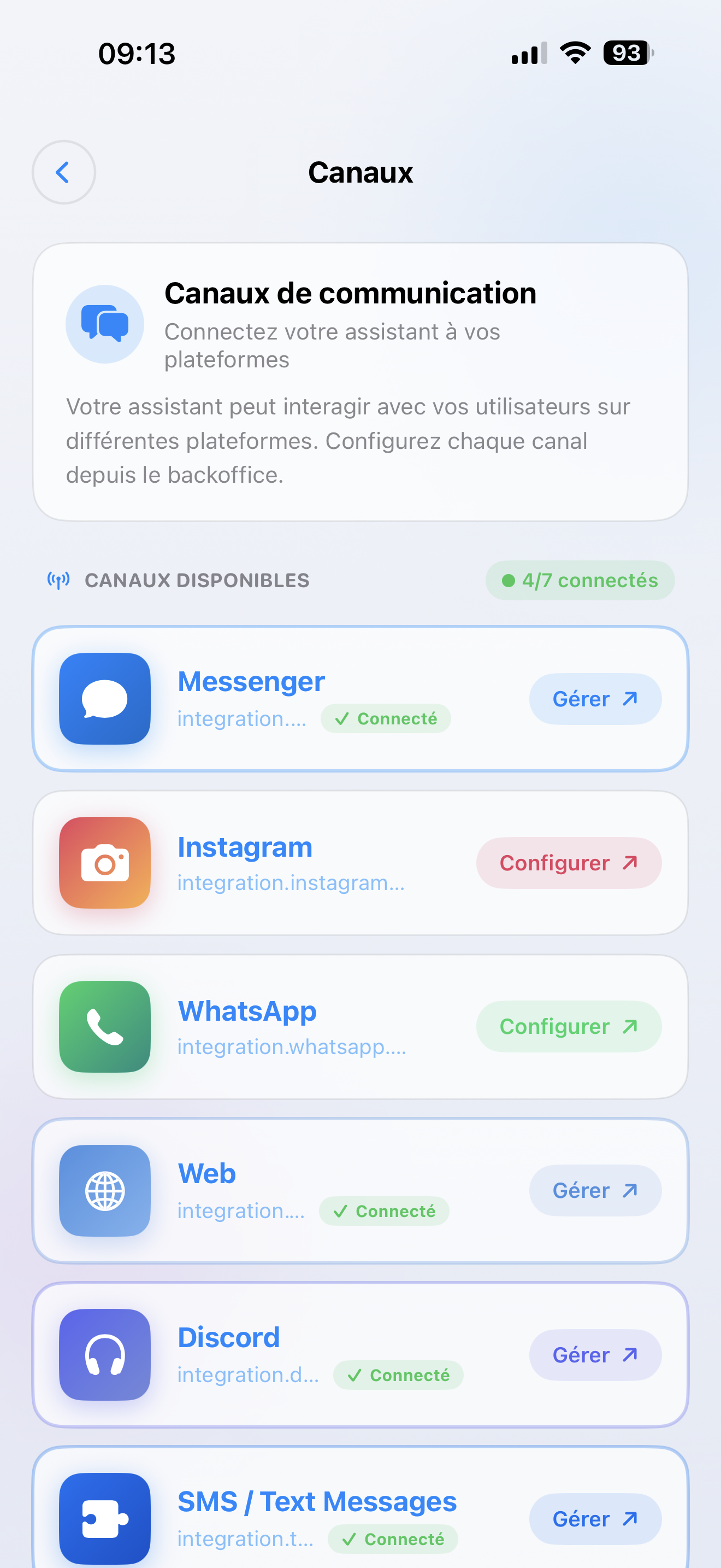 Canales e Integraciones