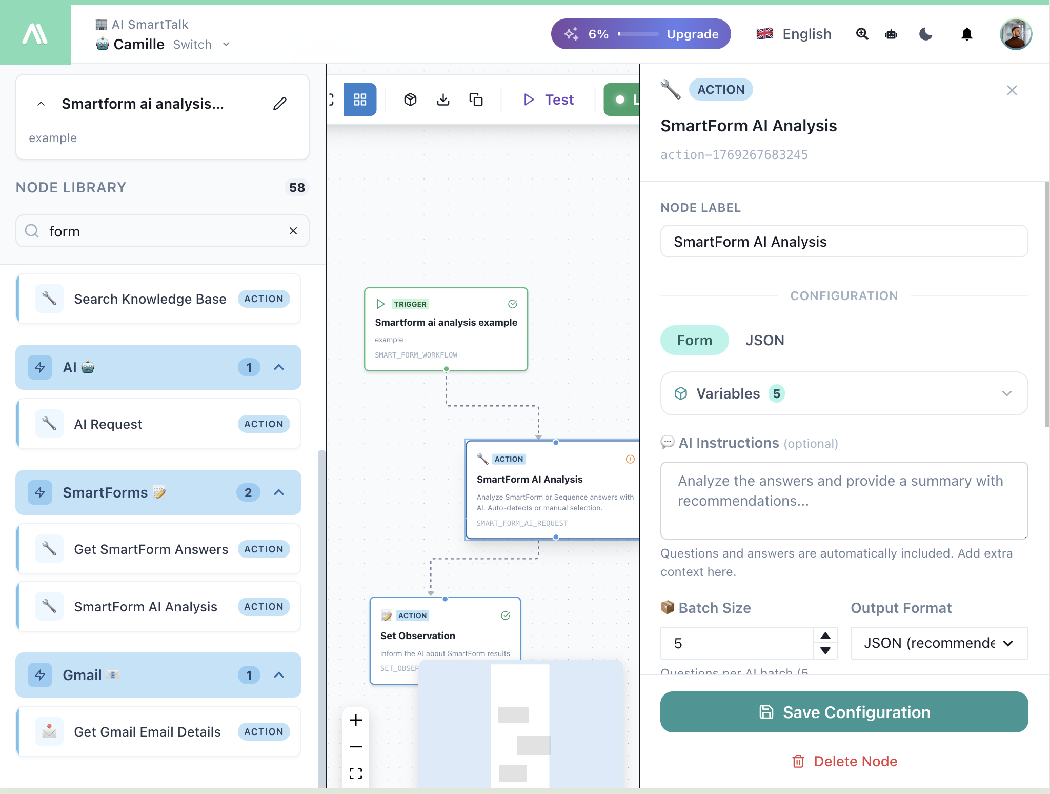 Análisis de IA de SmartForm