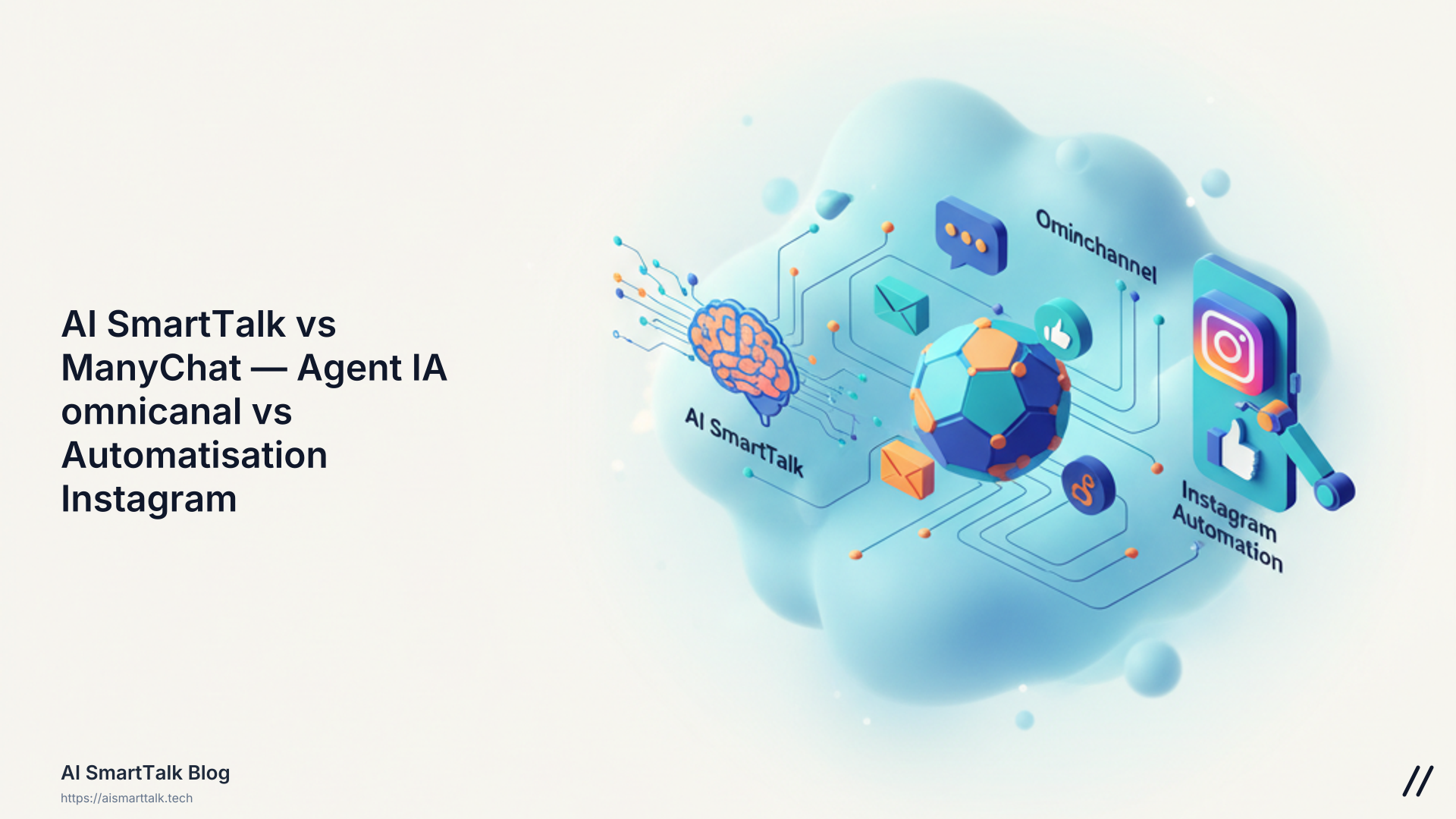 AI SmartTalk vs ManyChat — Agent IA omnicanal vs Automatisation Instagram