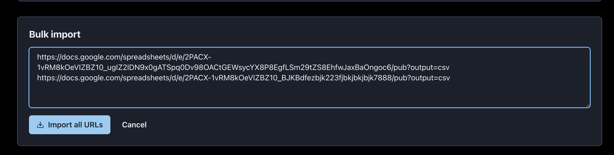 Masovni CSV URL uvoz