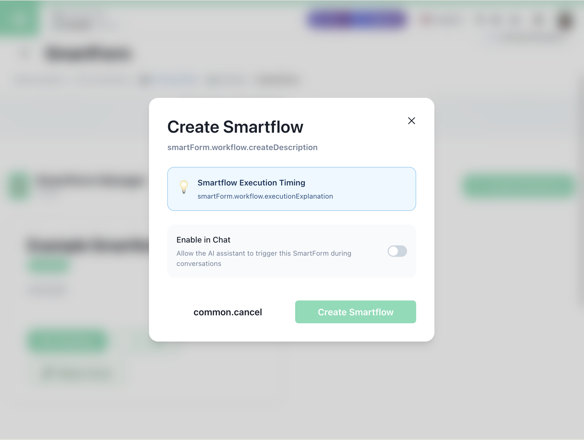 Create SmartFlow Modal